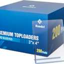 K KNODEL 3" x 4" Card Sleeves Top Loads for Cards, Hard Sleeve Baseball Card Protectors,Trading Card Sleeves Hard Plastic Fit for Baseball, Football Cards (200)