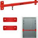 Adjustable Door Security Lock Bar, Commercial Shed Outswing Door Security Bar Fit for 32" to 42" Exterior Opening Door, Anti-Theft Barricade Lock for Jobsite Office, Warehouse, Trailer Door