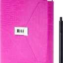 CAGIE Diary for Women Gift, 7.5 x 10 Inch Large Journal with Lock More Secure，220 Pages Refillable Journal for Writing, Business Birthday Gift for Women, Rose Red
