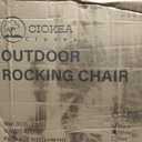 Ciokea Oversized Outdoor Rocking Chair, 380lbs Heavy-Duty Large Patio Rocker, Weather Resistant & Anti-Fade Porch Chair, High Back Cozy Rocking Chair for Outside, Fire Pit, Deck, Garden, Black