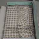 Gingham Duvet Cover King Size, 3 Pieces Soft Breathable Microfiber Plaid Comforter Cover with Zipper Closure & 2 Pillow Shams, Ruffle Farmhouse Vintage Decor, Taupe