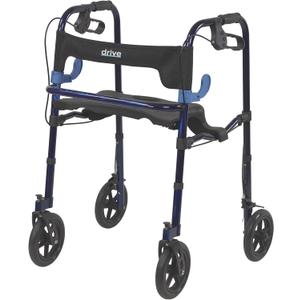 Drive Medical 10243 Clever Lite Deluxe Foldable Rollator Walker, Blue