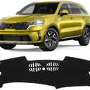 KUST Black Dash Cover Compatible with KIA Sorento 2021-2025 2026 (Only fit for 12.3 inch Navigation Display Dashboard) Dashboard Cover Accessories for Sorento Center Console Sunshield Protector