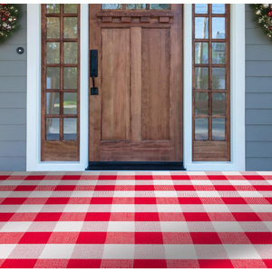 Buffalo Plaid Area Rug - 4 x 6 Ft, Black and White Checkered, Washable Cotton, Ideal for Front Porch, Kitchen, Entryway, Patio, Bathroom