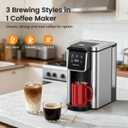 Horavie Single Serve Coffee Maker for K-Cup Pod and Grounds, Hot & Iced Coffee Maker, Strong Button Feature, 6 to 14oz Brew Sizes, 50oz Removable Reservoir, Fit 6.5" Mugs, Stainless Steel, Black