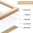 Minimalist 16x20 Frames with Mat for 11x14 Set of 3, Natural Solid Oak Wood 16x20 Frame, Lightweight for Wall Mounting(3 Pack, Oak)