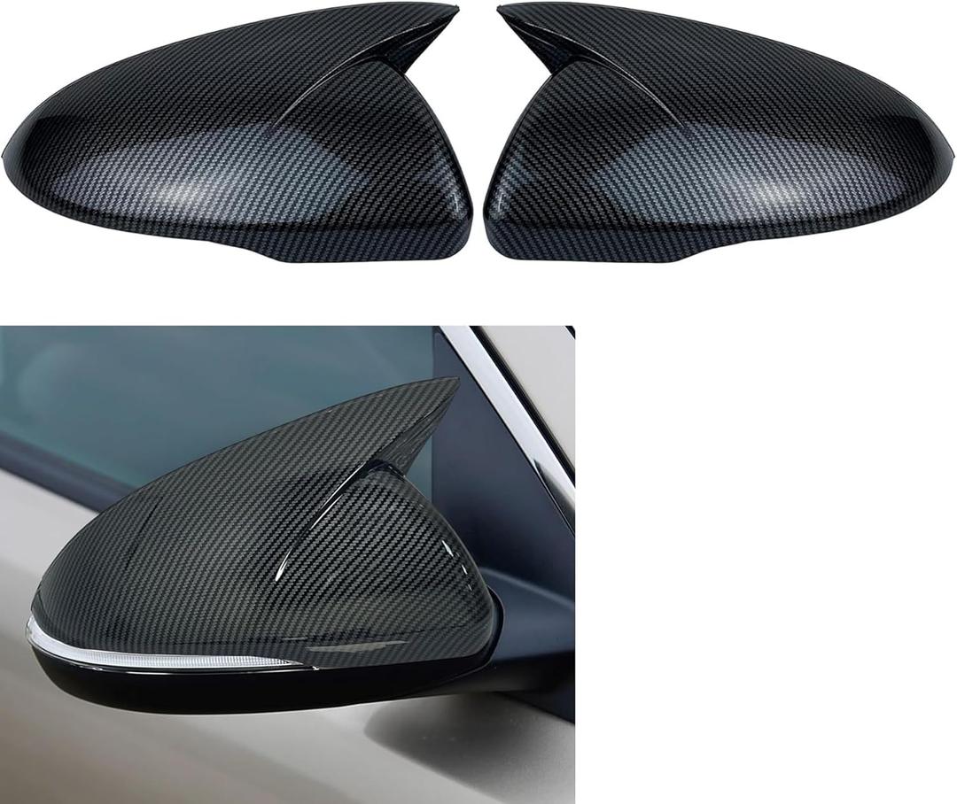 Rear View Side Mirror Cover Side Mirror Cap Compatible with Kia Optima K5 2016 2017 2018 2019 2020 (Carbon Fiber Look)
