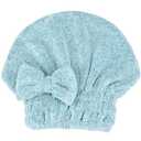 Microfiber Hair Drying Towels Head wrap with Bow-Knot Shower Cap Hair Turban hairWrap Bath Cap for Short or Curly Long & Wet Hair Gift for Women 2pack