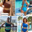 Holipick Women One Shoulder High Waisted Bikini Set Two Piece Tummy Control Swimsuits Full Coverage Bathing Suit, XL