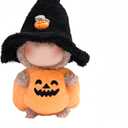 2 x 17cm Clothes Set(NO Doll), Hat & Overalls Set for 17cm Accessories Suit, Cute Clothes for Dress up Unique Style, Stylish Adorable Dolls Clothes Accessories (Little Pumpkin) (Pink)