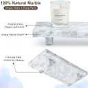 Natural Marble Tray Pedestal Stand Soap & Jewelry Riser for Bathroom Counter, Kitchen Sink, Vanity Organizer, Decorative Stone Catchall for Perfume, Candles