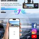 3 Channel 5G WiFi Dash Cam, 4K+1080P+1080P Dash Cam Front and Rear with 64GB Card, Dash Camera for Car with HDR IR Night Vision, G-Sensor, 24/7 Parking Mode, WDR, Support 128GB Max - Silver