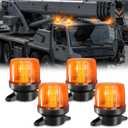 2PCS Amber Strobe Lights, 30-Led Emergency Safety Mini Strobe Beacon Lamp, Caution Flashing Warning Light For Cars, Trucks, Tow, Bus, Tractor, Trailer, ATV, RV, Vehicles