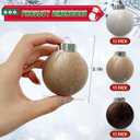 30pcs Velvet Christmas Ornaments, 2.36" Shatterproof Christmas Balls in 3 Neutral Brown Tones, Beige Xmas Tree Decorations Set for Holiday Decor