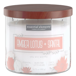 Amber Lotus & Santal 3-wick 14.75oz Jar Candle