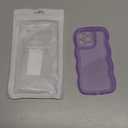 Anuck for iPhone 13 Pro Case Wavy Edge Clear Back Design, Anti-Slip Grip Cute Wave Curly Frame Shape Shockproof Soft TPU & Hard Bumper Protective Phone Case Cover for Women Girls, Clear Purple