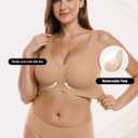 OEAK Womens Jelly Bras No Underwire Seamless Full Coverage Support Lift Pull on Bralette Comfort Everyday Sports Tshirt Bra (Beige, L)