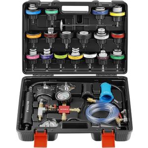 BILITOOLS Radiator Coolant Pressure Tester & Vacuum Refill Kit, 28-Piece Universal Cooling System Radiator Leak Tester & Refiller