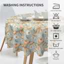 Thanksgiving Round Tablecloth 60 Inch Pumpkin Daisy Pattern Waterproof Dining Table Cover for Autumn Thanksgiving Heat Resistant Kitchen Decor Reusable Harvest Party Table Cloth