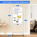 Magnetic Mobile White Board, 48 x 24 Double Sided Dry Erase Board Rolling Whiteboard Aluminum Frame Standing Whiteboard on Wheels