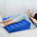 USHMA Inflatable Wedge Pillow, Portable Travel Wedge Pillow, Fast Inflation & Deflation Inflatable Wedge Pillows for Travel, Blow Up Sleeping Back Knee Bed (Blue)