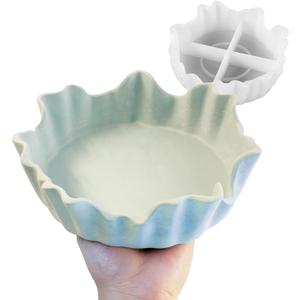 Wehous Large Irregular Bowl Silicone Mold, Unique Storage Epoxy Resin Concrete Molds, Big Candle Holder Tray Container Jewelry Holder Succulent Pot Makeup Organizer Casting Mold Art Craft Ornament