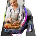 Wireless Induction Speaker, 5-in-1 Bluetooth 5.3 Phone Stand with 360 Rotation & RGB Ambient Light - Cool Tech Gadgets Gifts for Men Women Dad Mom - Compatible iPhone/Android/iPad/Samsung (Black)