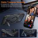 2 x BENTOBEN Magnetic for iPhone 17 Pro Max Case with Invisible Stand [Compatible with Magsafe] Translucent Matte Phone Case for 17 Pro Max Slim Kickstand Shockproof Women Men Cases Cover, Black