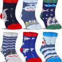 SeeyAN Kids Merino Wool Socks Boys Girls Hiking Boot Winter Thermal Warm Cozy Soft Toddler Thick Crew Socks 6 Pairs (4-7 Years)