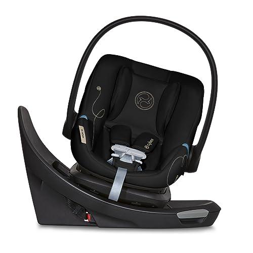 Cybex Aton G  Infant Car Seat with Linear Side-Impact Protection, 11-Position Headrest, SensorSafe & Safelock Base, Moon Black
