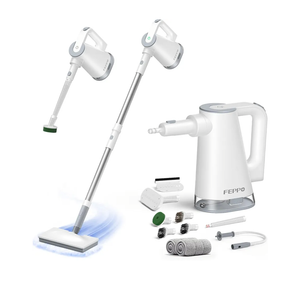 FEPPO Steam Mop & Handheld Steam Cleaner for Home and Floor Cleaning, 15s Heat-Up, 230°F Powerful Steamer with 10-in-1 Multi-Purpose Attachments for Floors, Hardwood,Tiles,Grout,Windows,Kitchen,Bath
