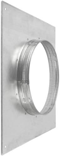 HVAC OV 8" Inch Dryer Vent Wall and Ceiling Plate Hole Cover - Duct Connector Flange - 8' Inch Galvanized Steel Adapter for Air Ventilation Systems - Cooling, and HVAC Applications