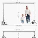 VEVOR Backdrop Stand, 6.5 x 10 ft Adjustable Photo Backdrop Stand Kit, Portable Background Backdrop Stand with 5 Crossbars, Heavy Duty Projector Screen Stand, for Wedding, Photo Video Studio & Party