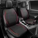 CAR PASS Universal FIT Piping Leather Car Seat Cover, for suvs,Van,Trucks,Airbag Compatible,Inside Zipper Design and Reserved Opening Holes (Full Set, Black and Red)