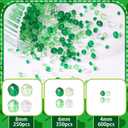 3 x UPINS St. Patrick's Day Green Beads, 1200Pcs Green Crystal Faceted Beads for Jewelry Making Beads for Irish St. Patrick's Day DIY Craft Wreath Necklace Bracelet Earring Holiday Tree Decorations