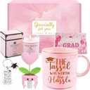 High School Graduation Gift for Her 2026, Congratulations Gifts for Women College, Class of 2026 Gift Box with The Tassel was Worth The Hassle Coffee Mug Congrats Card Crochet Flowers Potted Plant, 12 Ounces