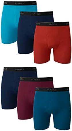 Hanes mens Boxer Briefs, Cool Dri Moisture-wicking Underwear, Cotton No-ride-up for Men, Multi-packs 2XL