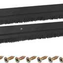 uxcell 2Pcs Door Brush Bottom Sweep H-Shape Aluminum Alloy Base with 0.4-inch PP Brush for Home, Industrial (47-inch L, Black)