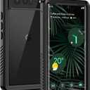 Lanhiem for Google Pixel 6 Pro Case, IP68 Waterproof Dustproof with Built-in Screen Protector, Heavy Duty Full Body Protective Phone Case for Pixel 6 Pro, Black/Clear