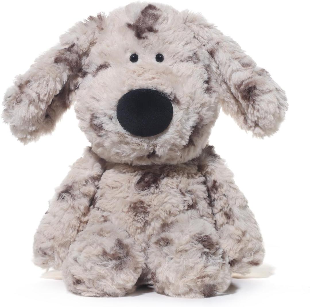 Dog Stuffed Animals Dalmatian Plush Toys Dog 11.8 inches Soft and Premium Puppy Plush Toy Gift for for Babies Children Adults, Gray Spots with Big Nose Long Ears