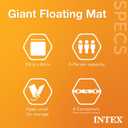 Intex 56841EP Giant Inflatable Floating Water Mat Relaxing Platform Pad for Pools and Lakes with 4 Connect 'n Float Connectors, Teal, 1 Pack