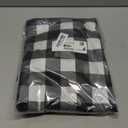 Smiry Picnic Table Cloth 4 Pack, Waterproof Elastic Fitted Tablecloths for 6FT Rectangle Tables, Washable Polyester Buffalo Plaid Tablecloth for Camping, Dining & Outdoor (Black & White, 30" x 72")