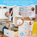 10 Pack Magnetic Cabinet Locks for Child Safety, Drawer Locks Baby Proofing, Magnetic Door Safety Locks for Cabinets and Drawers, Easy Installation No Tools Required (10 Pack and 2 Keys)