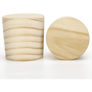 Weysat 2 Pcs Wine Barrel Cork Plug Stopper 2 Inch Whiskey Barrel Bung Hole Plug Oak Wood for Whiskey Beer Bottle Crafts