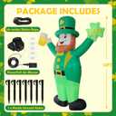 Giant 12ft St Patrick's Day Inflatable Outdoor Decor Leprechaun Lucky Shamrock St Patrick Blow up Inflatable Yard Decoration Built-in 6 LEDs for Yard,Lwan,Garden