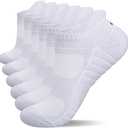 Lapulas Athletic Running Ankle Socks, Low Cut Cushioned Anti-Blister Tab Sports Socks Men Women 6Pairs, L