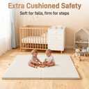 Ultra Soft Baby Play Mat for Floor 1.4" Thick Memory Foam 79x79 Playpen Mat for Toddlers Infant Kids with Non-Slip Backing Safe for Crawling, Water-Repellent Leather for Tummy Time, Tatami Style(Grey)