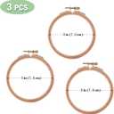 Sherbo 3 Inch Embroidery Hoop - Set of 3 Small Embroidery Hoop Made of Beech Wood, Perfect for Cross Stitch Hoop Designs & Wooden Rings Crafts