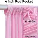 4 Panels 5x40ft Pink Ceiling Drapes for Wedding Parties, Wrinkle Free Thick Polyester 40ft Extra Long Wedding Draping Pink Ceiling Curtains Arch Drapery for Birthday Party Canopy Tent Decor, 60"W x 480"L