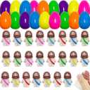Pinkiwine 24 Pack Mini Jesus Mochi Squishy Toys in Plastic Prefilled Easter Eggs for Kids Boys Girls Toddlers Easter Basket Stuffers Gifts Fillers Party Favors